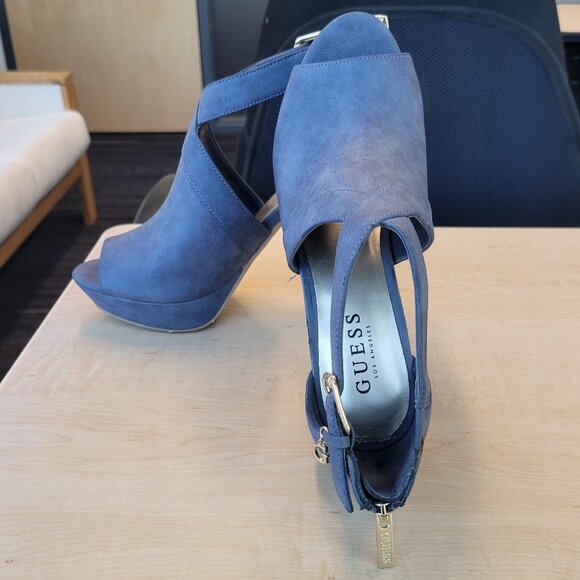 GUESS Factory Neile Peep-Toe Platform Heels - Picture 3 of 10